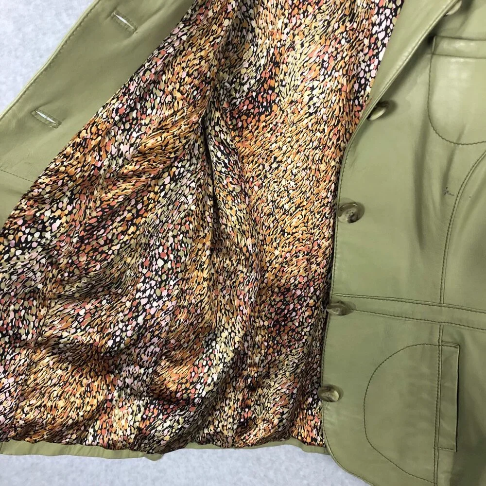 Vintage Y2K Wilsons Leather Green Leather Jacket Size Small - Picture 8 of 10